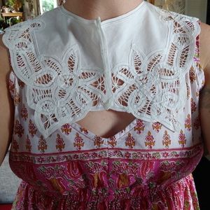 Handmade Lace and Cotton Vintage Collar